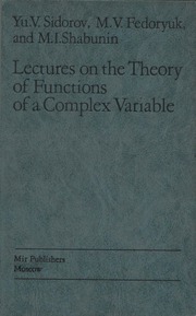 Lectures On The Theory Of Functions Of A Complex V