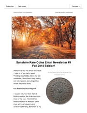 Sunshine Rare Coins Newsletter (#9)