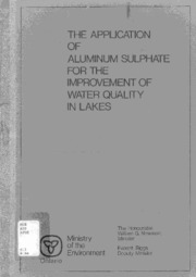 The application of aluminum sulphate for the impro...