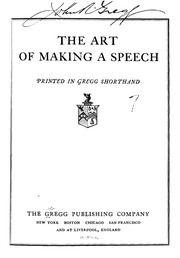 The Art of Making a Speech   Printed in Gregg Shor...