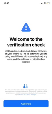 iOS 16 anti-piracy So, I was changing a few settings on Corellium and got this… #ios #ios16 #ipados #ipados16 #ios17 #antiporacy #antipiracy #antipiracyscreen #antipiracyscreens #iphone #apple #ipone #ifone #ifon #pple #aple #appe #appstore #ios161 #ios16point1 #copyright #correlium #real #fakeprobably #brickiphone #iosrecoverymode #creepy #scarry #releasint #relistc #realistic #iphone14 #iphone14pro #iphone14plus #iphone14mini #iphone14promax #iphone15 #iphone15pro #iphone15ultra #iphone95