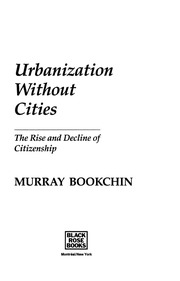 Cover of: Urbanization Without Cities