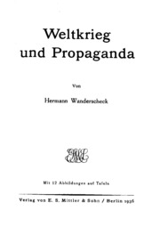 Wanderscheck, Hermann   Weltkrieg und Propaganda (...
