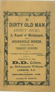 Ye dirty old man (Dirty Dick)  A legend of Bishops...