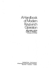 A Handbook of Modern Keypunch Operation (book)