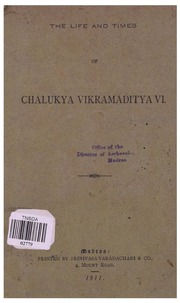 ACL ARCH 00119 The Life and Times of Chalukya Vikr...