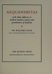 Cover of edition aequanimitaswith0000osle