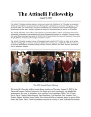 Attinelli Fellowship Newsletter