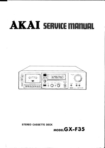 ORIGINALI Service Manual Schema Elettrico AKAI gx-f35 