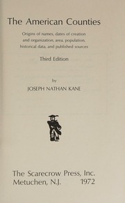 Cover of edition americancounties0000kane_s0h0
