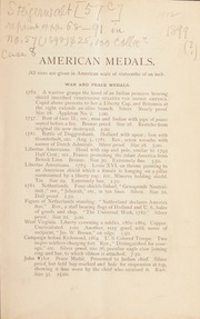 American Medals. [Fixed price list number 57C, 1899 or 1902]