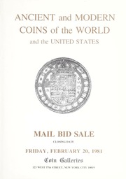 Ancient and Modern Coins of the World and the United States
