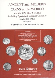 Ancient and Modern Coins of the World and the United States, including Specialized Colonial Currency
