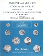 Ancient and Modern Coins of the World and the United States, Paper Money, Medals and Decorations