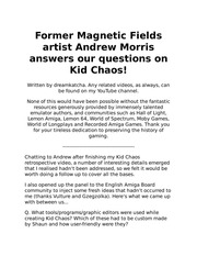 Former Magnetic Fields artist Andrew Morris answer...