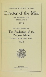 U.S. Mint Report (1923)