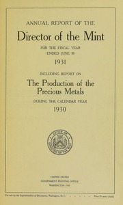 U.S. Mint Report (1931)