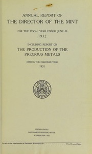 U.S. Mint Report (1932)