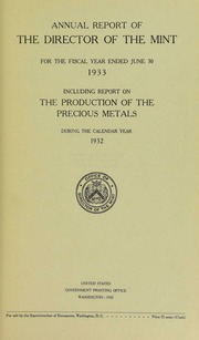 U.S. Mint Report (1933)