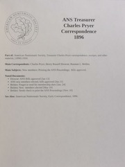 ANS Treasurer Charles Pryer Correspondence 1896 [ANS Archives]