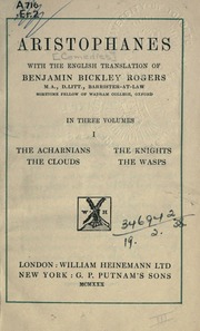 Cover of edition aristophaneswith01arisuoft