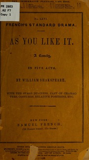 Cover of edition asyoulikeitcomed00shak