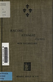 Cover of edition athalietragedy00raciiala