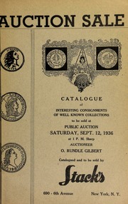 Auction sale of interesting consignments of well known collectors including part 1 of the collection of J. A. Kerins ... [09/12/1936]