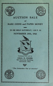 Auction sale of rare coins and paper money. [11/29/1941]