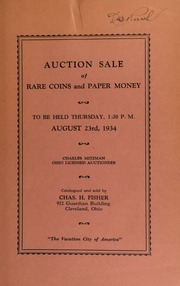 Auction sale of rare coins and paper money. [08/23/1934]