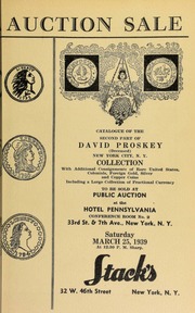 Auction sale of rare coins : from the collection of David Proskey ... [03/25/1939]