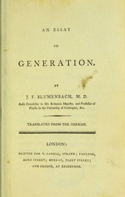 Cover of: An essay on generation