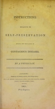 Instructions relative to self-preservation during the prevalence of contagious diseases