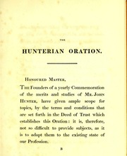 The Hunterian Oration... delivered ... on the 14th day of February, 1821