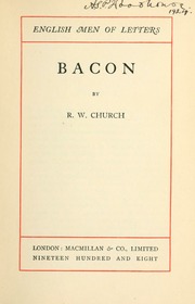 Cover of edition baconbac00churuoft