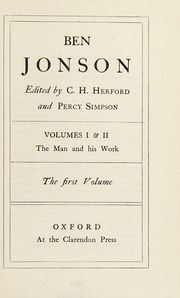 Cover of edition benjonson0001jons