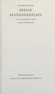 Cover of edition berlinalexanderp0000dobl