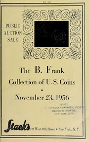 The B. Frank collection of United States coins. [11/23/1956]