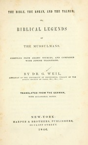 Cover of edition biblekorantalmud00weil