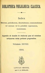 Bibliotheca philologica classica  Bd 28: 1901 = Ja...
