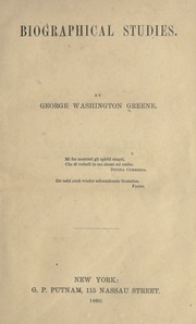 Cover of edition biographicalstud00greerich