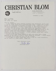 Christian Blom Correspondence File, 1973-1993