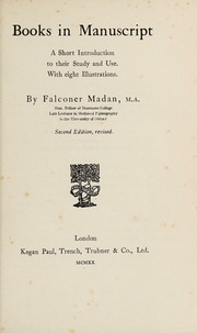 Cover of edition booksinmanuscrip0000mada