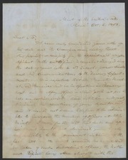 Letter from J. Ross Snowden to James Curtis Booth, October 6, 1853