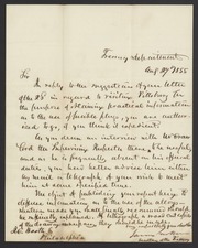 Letter from James B. Guthrie to James Curtis Booth, August 27, 1855