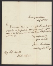 Letter from James B. Guthrie to James Curtis Booth, August 31, 1855