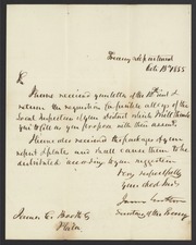 Letter from James B. Guthrie to James Curtis Booth, October 13, 1855