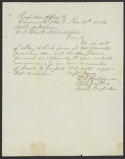 Letter from Guthrie and Haldeman to James Curtis Booth, November 19, 1856