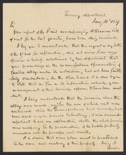 Letter from Howell Cobb to James Curtis Booth, January 12, 1859