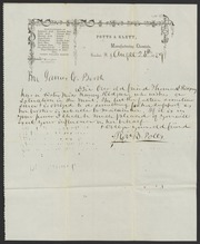 Letter from Robert B. Potts to James Curtis Booth, August 25, 1859